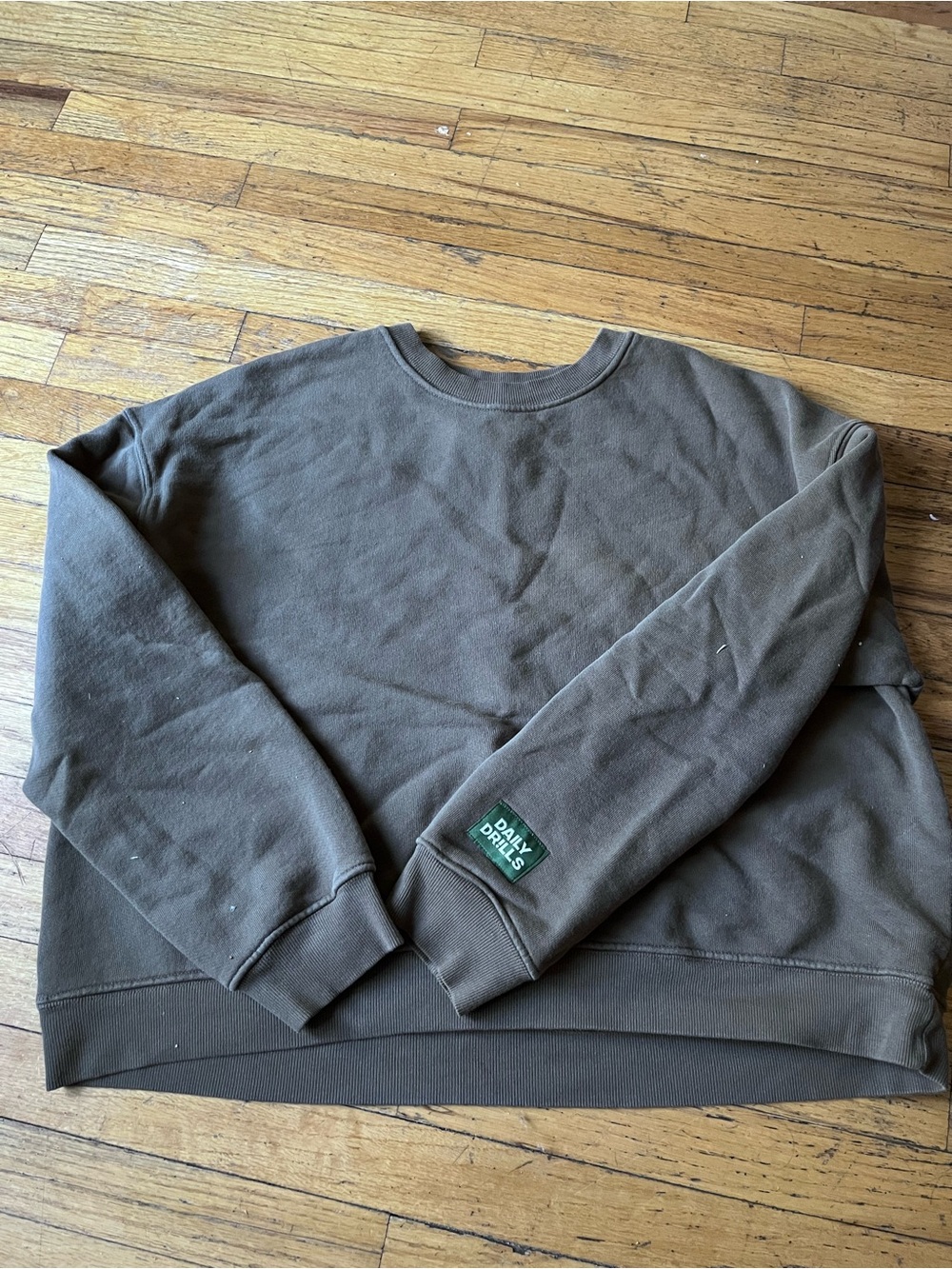 Daily Drills Mocha Cropped Crewneck Sweatshirt